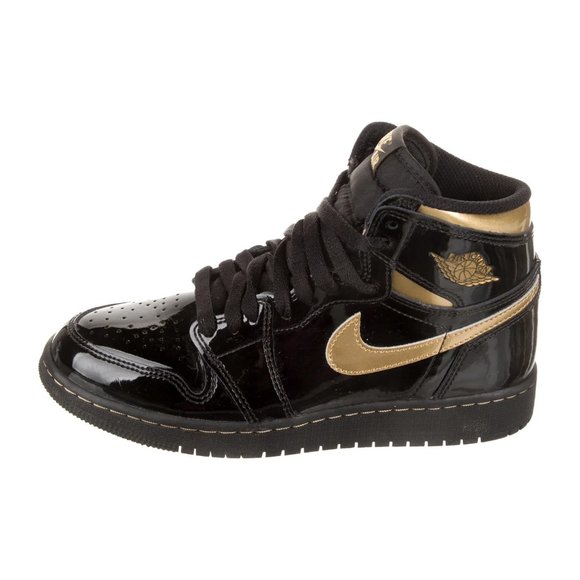 JORDAN Boys' Jordan 1 Retro High Black Metallic Gold (2020) (GS) Size: 3.5
